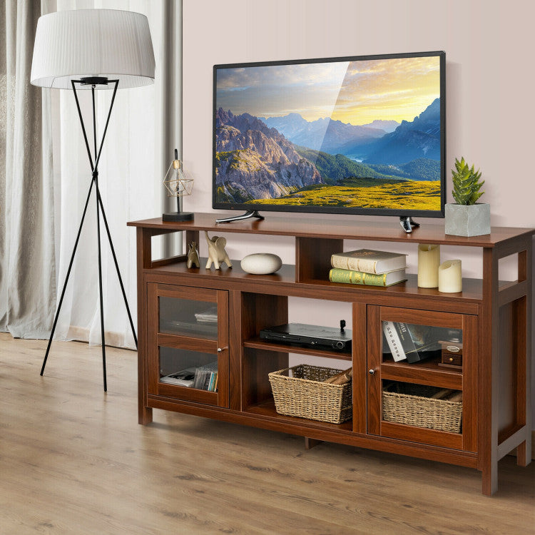 Modern TV Console with Fireplace Ready Storage