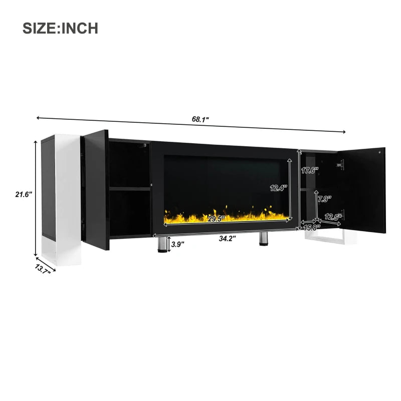 Safe Electric TV Console with No Flame Fireplace