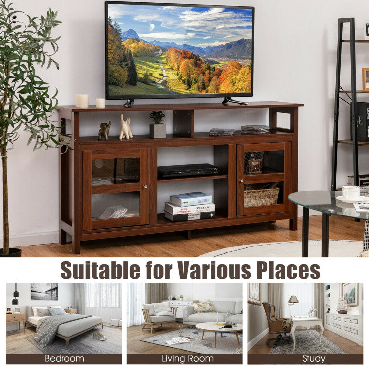 TV Console with Cable Routing and Storage Space