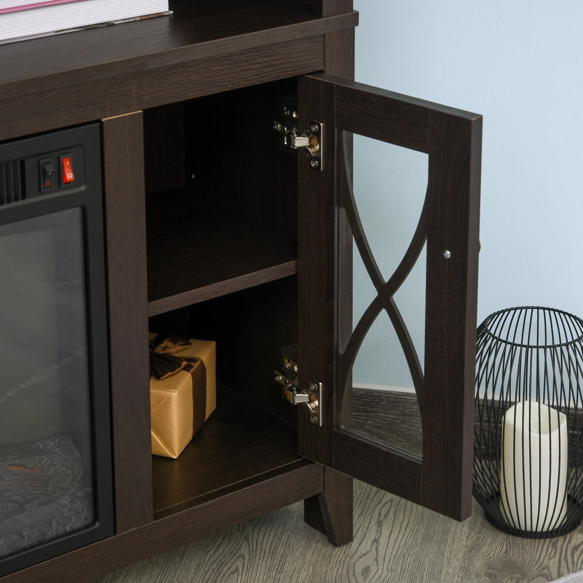 Entertainment Center with Electric Fireplace for Living Room