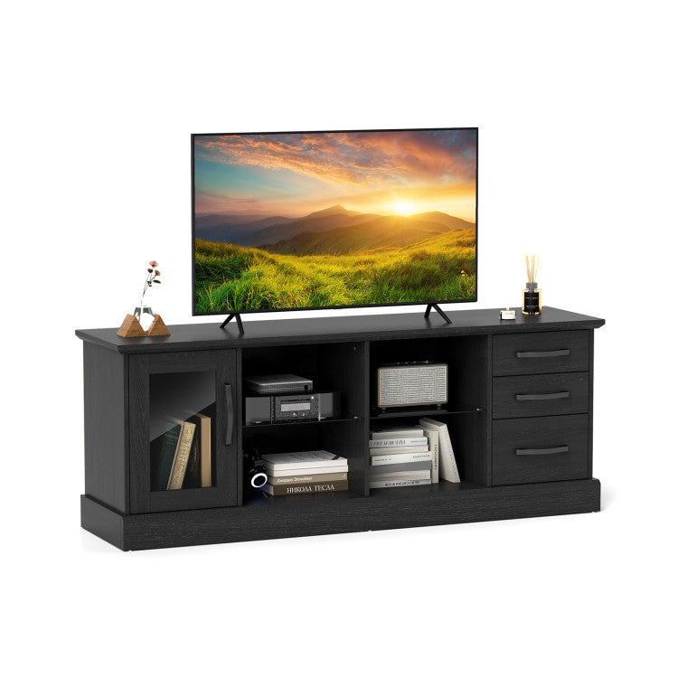 tv-media-console-with-glass-shelves