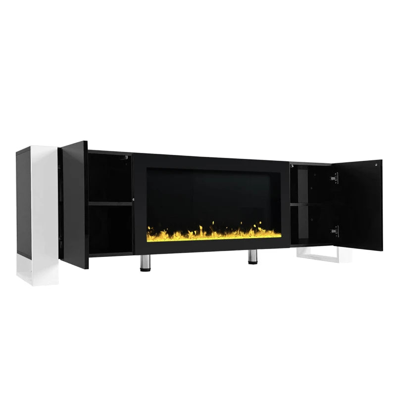 Non-Heating Electric Fireplace Insert in TV Stand