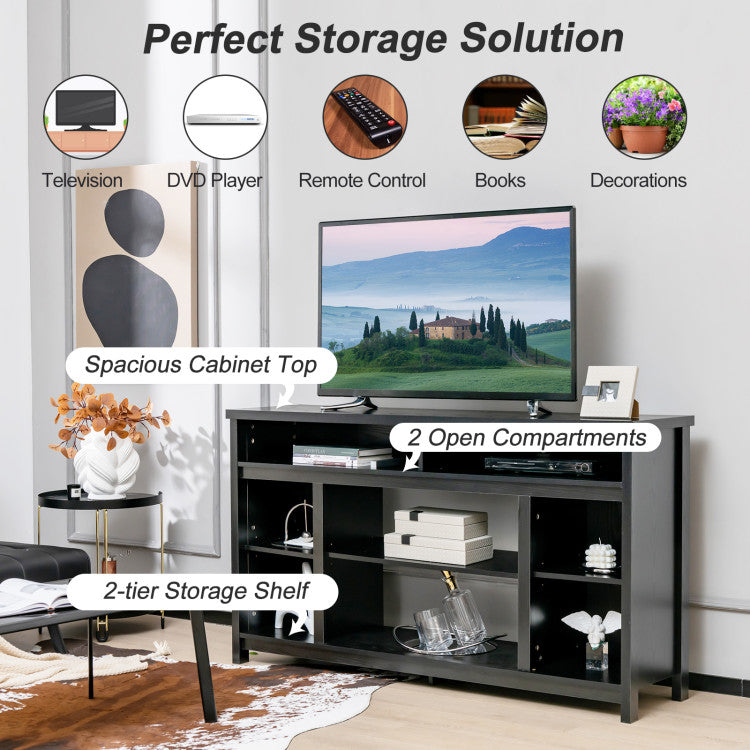TV stand with adjustable and removable storage shelves