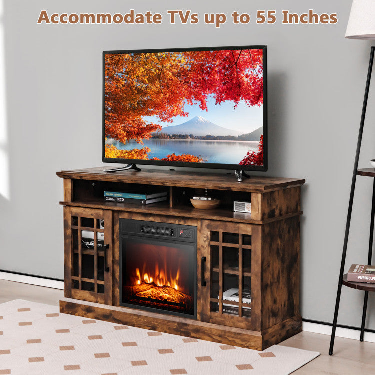 0.5-6H timer feature on fireplace TV stand