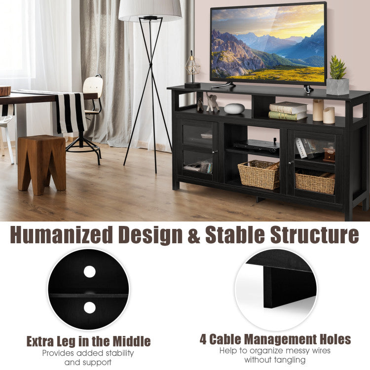 TV Stand with Transparent Acrylic Cabinet Doors