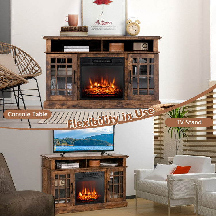 TV unit with fireplace in living room