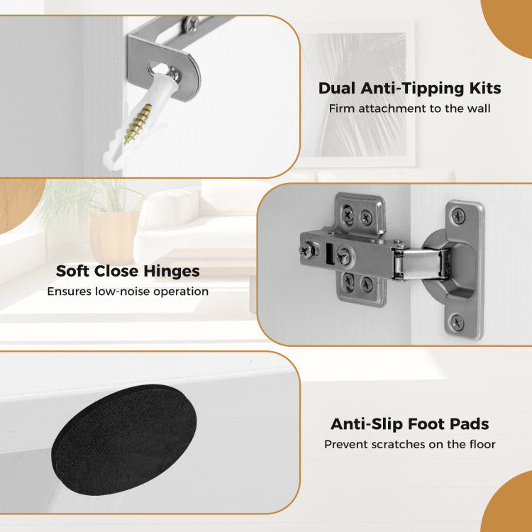 Fireplace-ready TV cabinet with removable center shelf