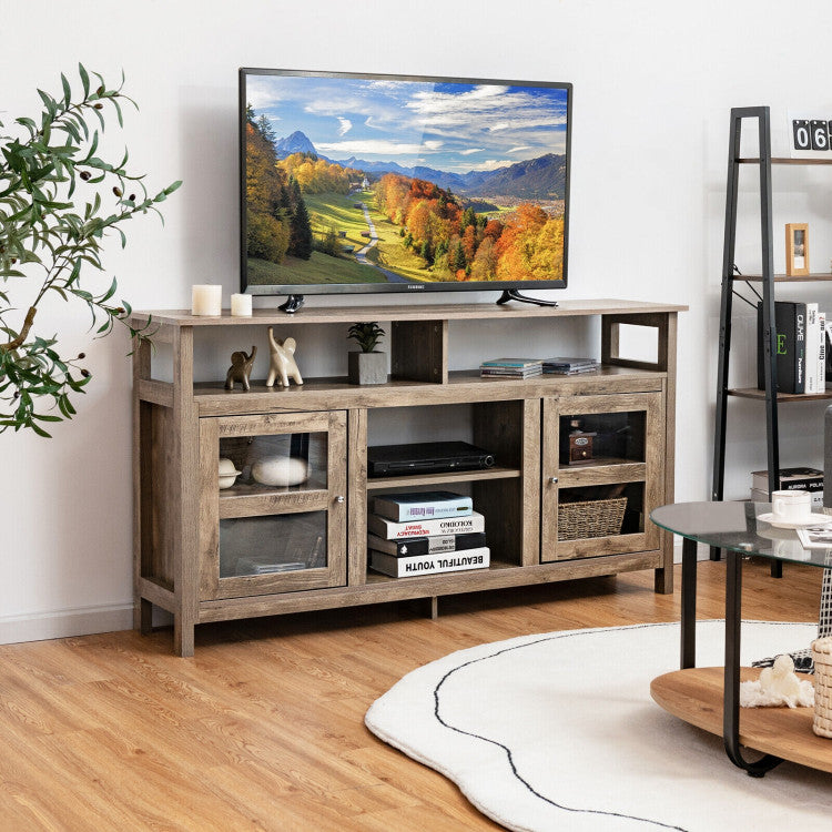 TV Unit Media Center with Fireplace Space and Storage