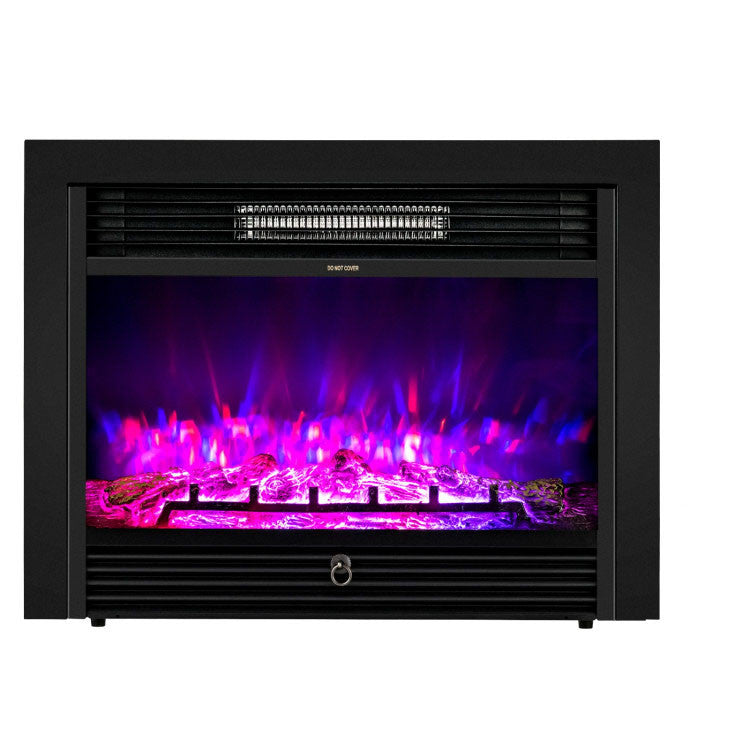 Built-in fire TV unit featuring recessed electric fireplace