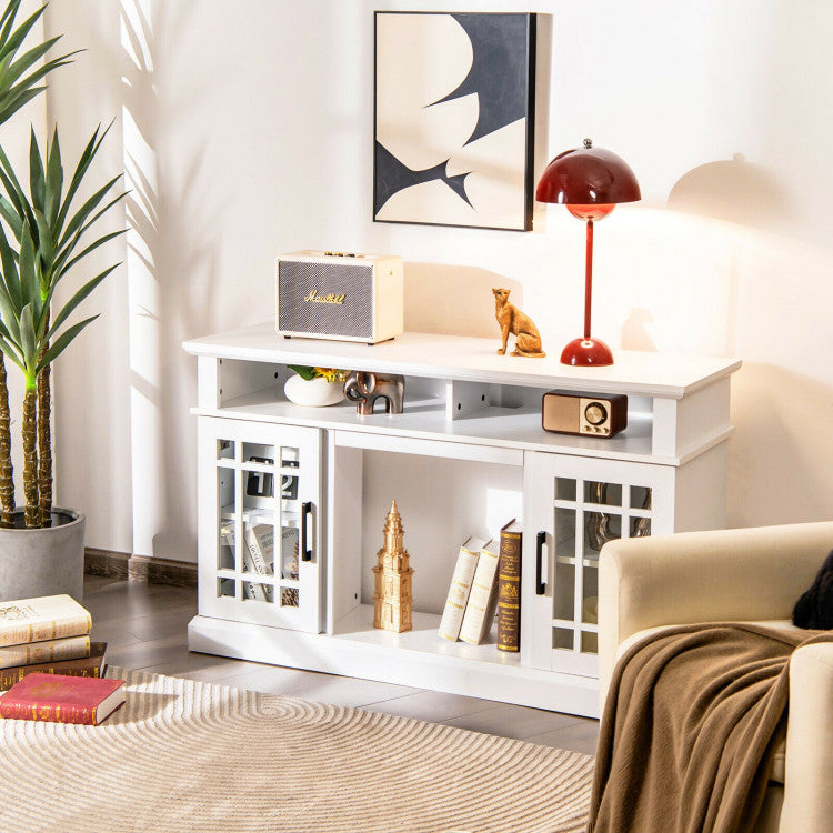 Modern interior with fireplace TV unit