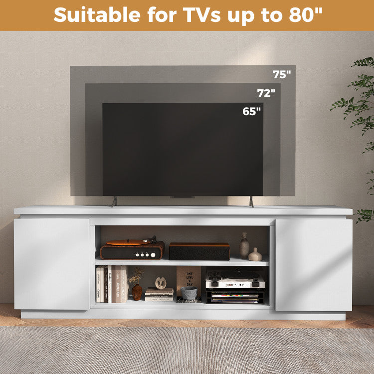 Top view of fireplace-compatible TV unit with wide countertop