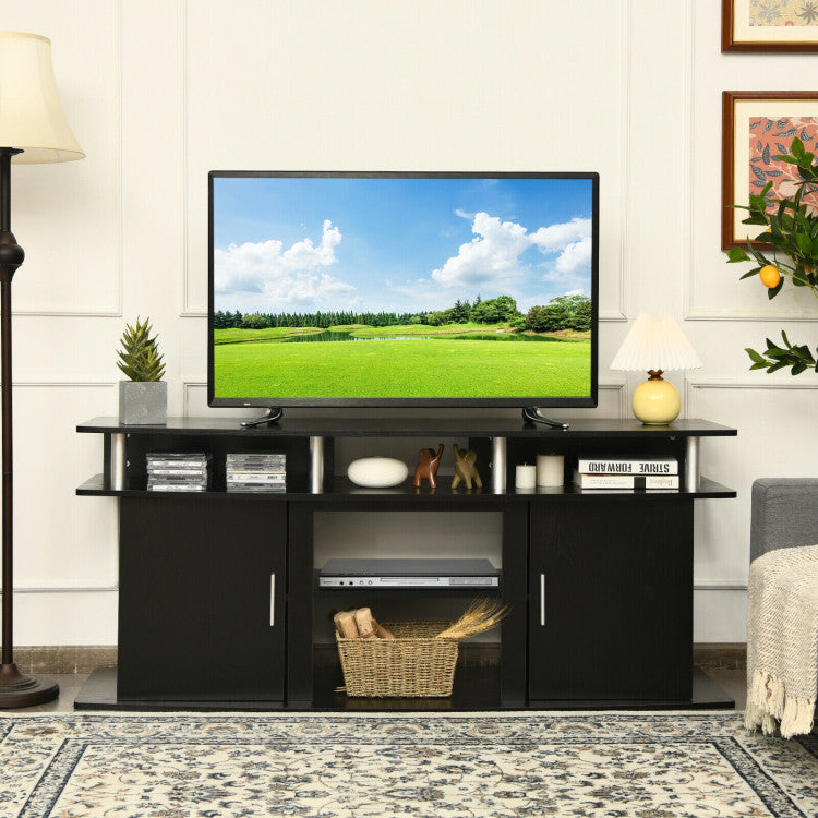 TV unit with built-in fireplace space close-up