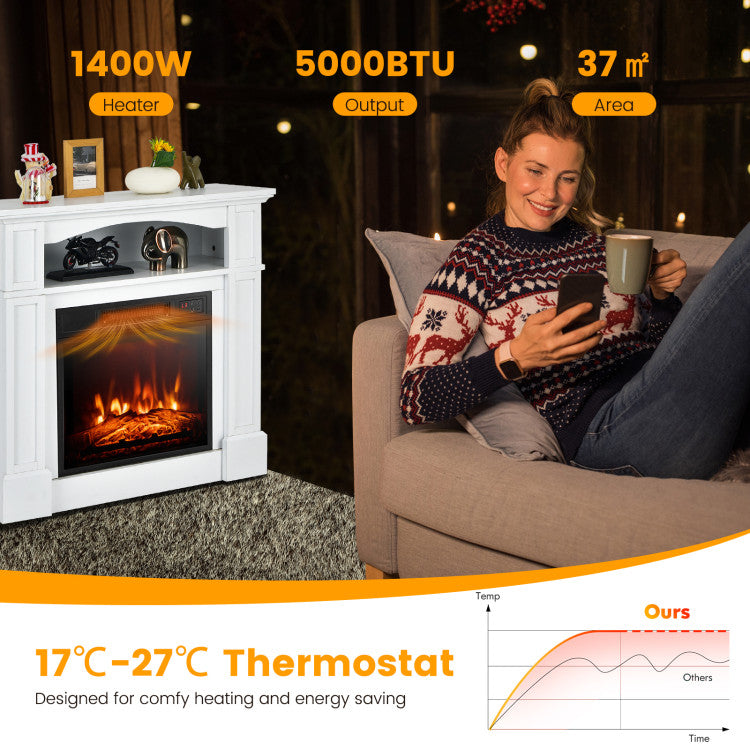 TV unit showcasing lifelike flame effect