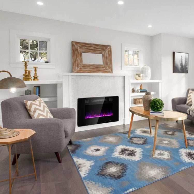 12 Color Flame Display on Ultra-Thin Fireplace