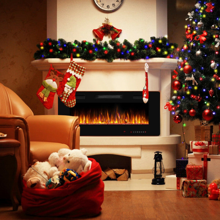 Ultra thin wall mounted electric fireplace