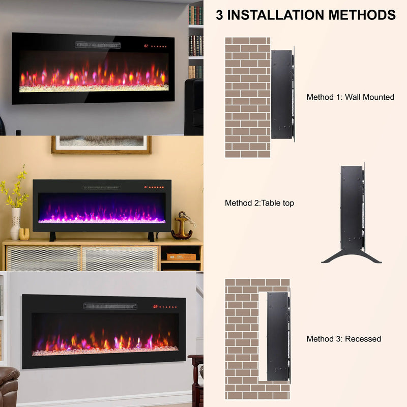 Ultra-thin design electric fireplace for contemporary interiors