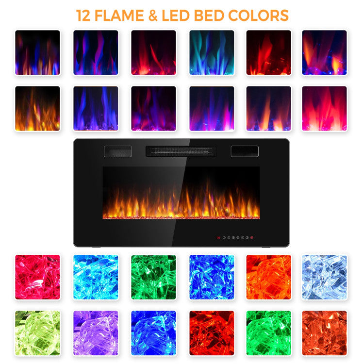 Ultra-Thin Wall Mounted Electric Fireplace Side Profile