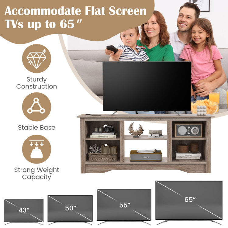 Under-TV cabinet with dedicated fireplace compartment
