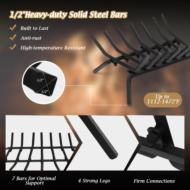 V-shaped design firewood rack for fireplace