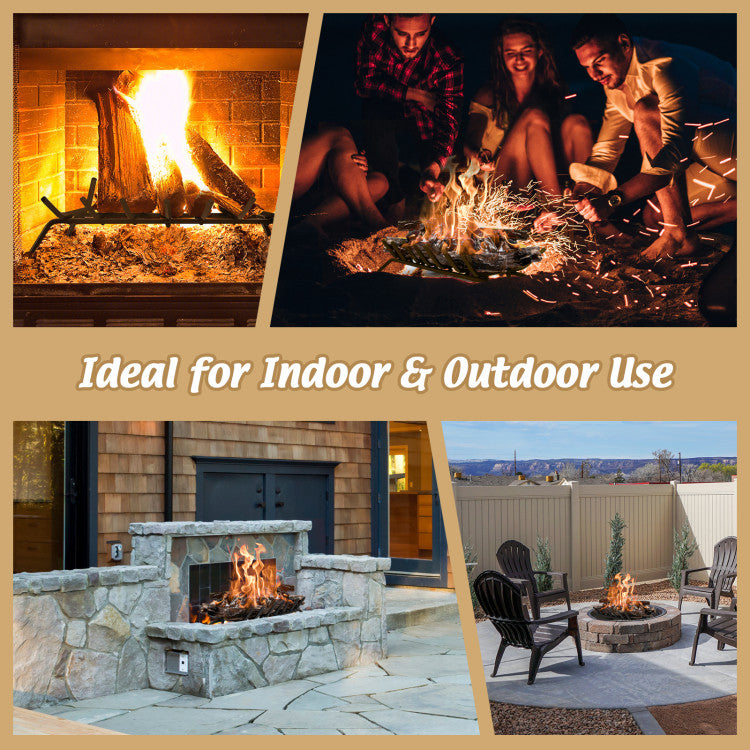 Ventilated stand for fire pit log burning