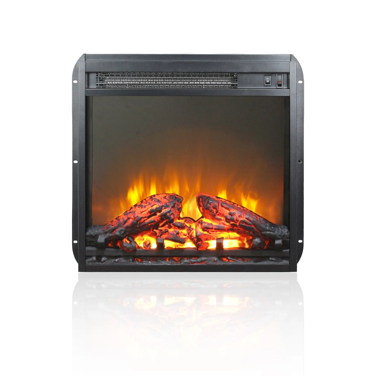 18" CSA/UL Certified Electric Fireplace Insert – Realistic Log Set, 1400W Heater & Overheat Protection
