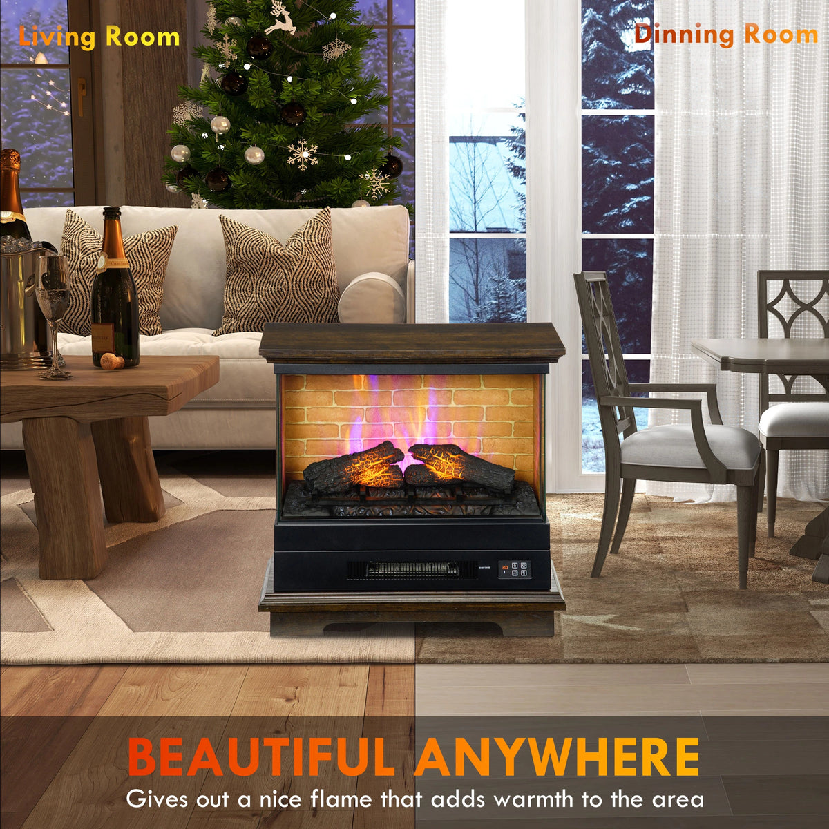 Wall fireplace heater for home warmth