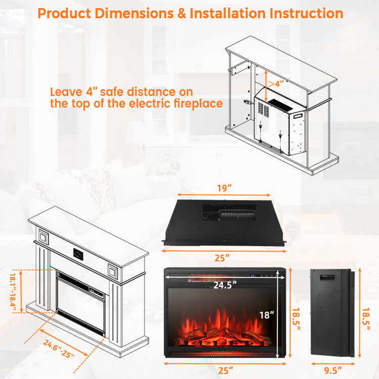 Wall mounted electric fireplace creating a cozy atmosphere