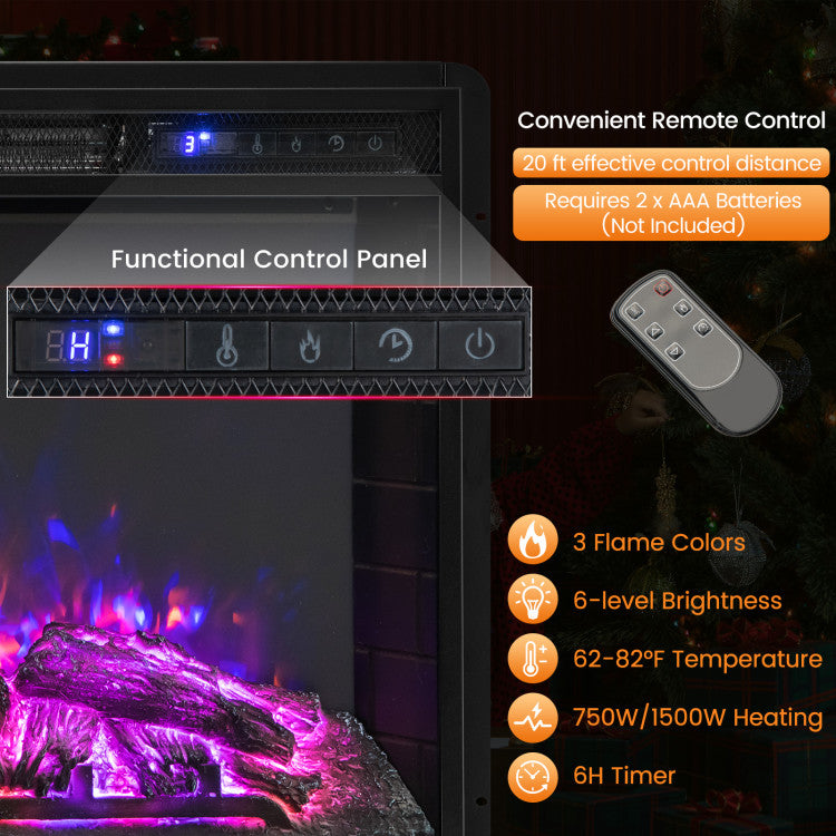Wall Mounted Electric Fireplace Heater for Supplemental Heat