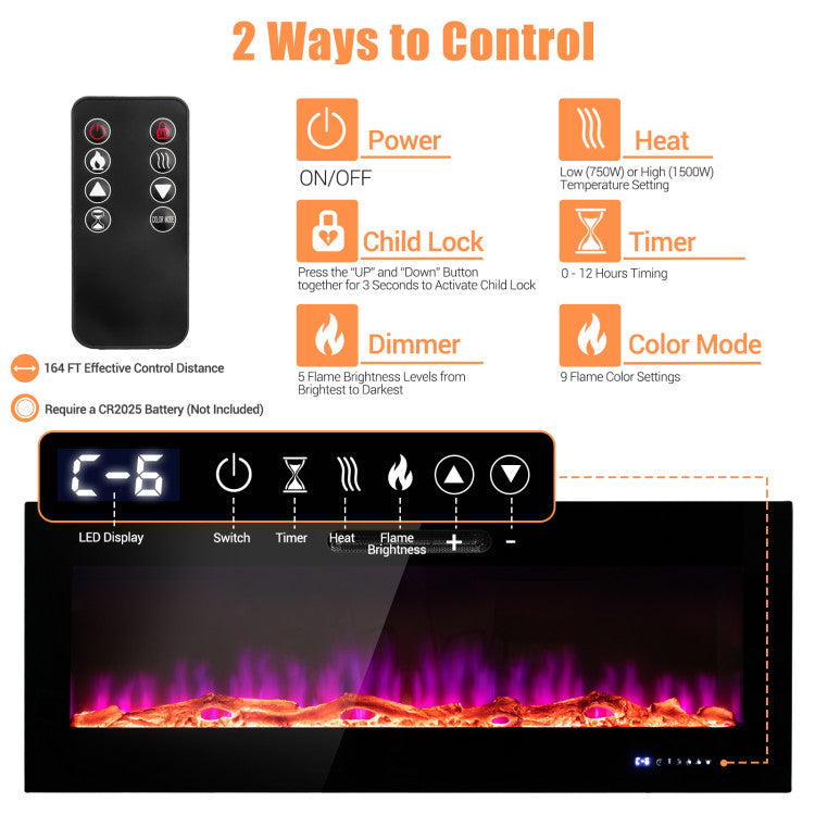 Electric alternative to wall-mounted gas fireplace