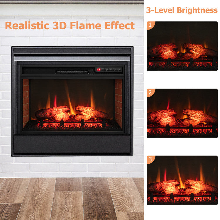Wall Mounted Recessed Electric Fireplace Heater with Modern Design