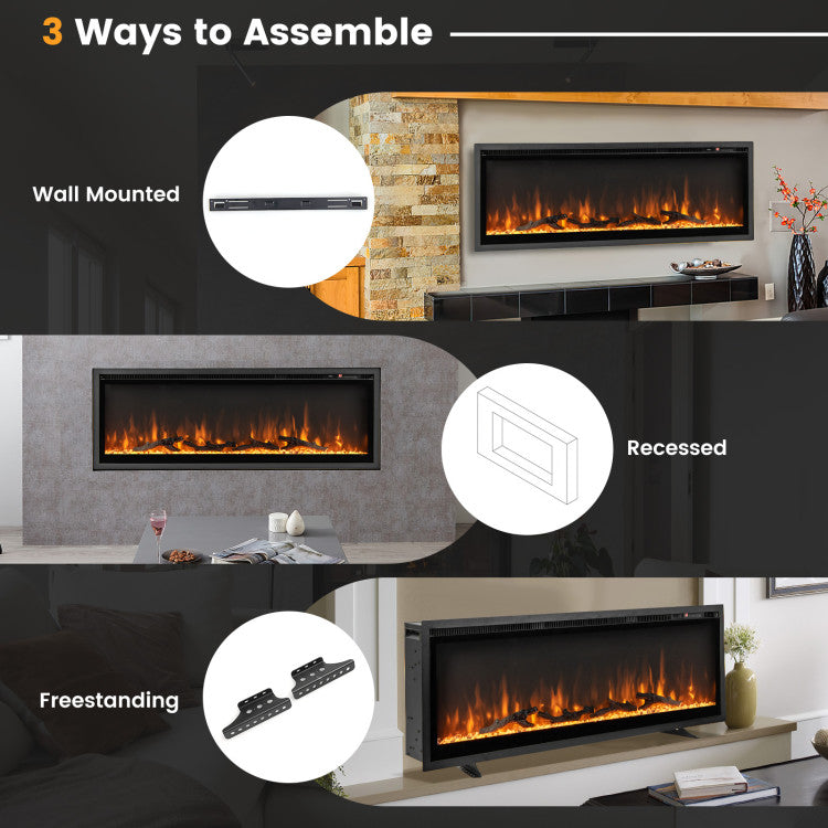 Electric Fireplace in Wall Unit Setup
