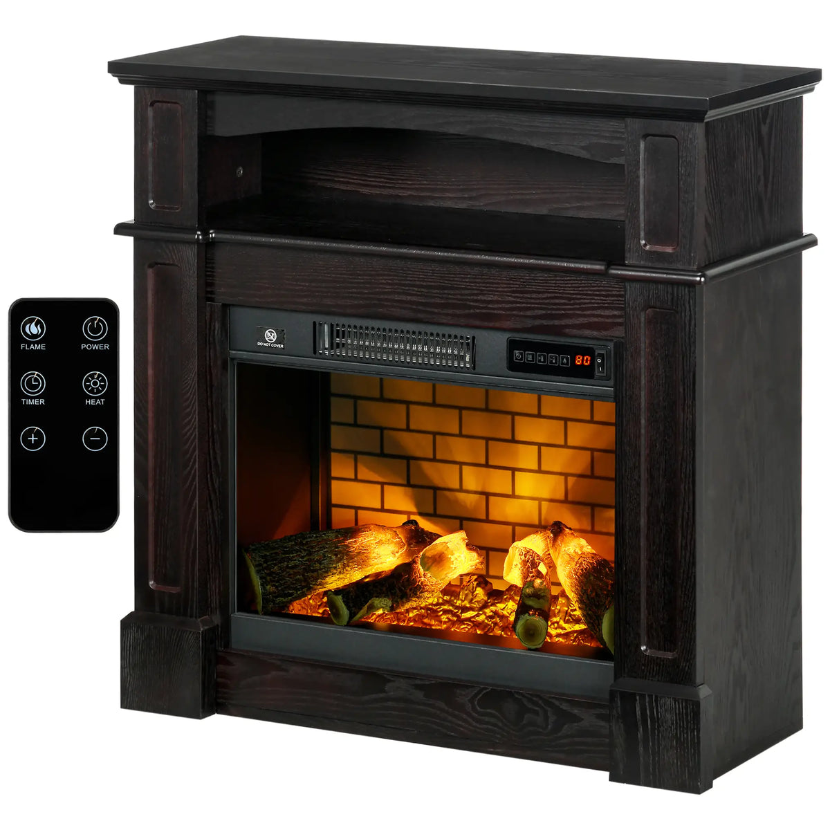 Wooden Mantel Electric Fireplace with Heater
