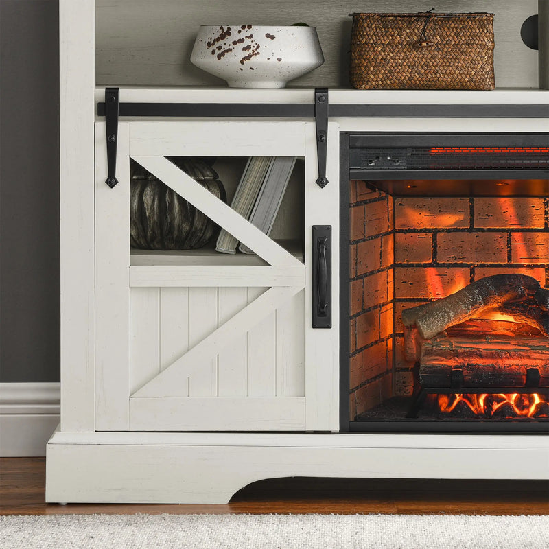 Year-round ambiance fireplace TV stand with flame effects