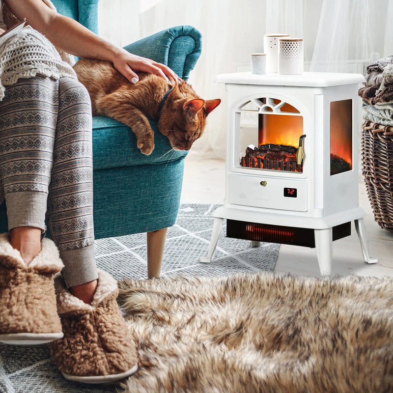 Electric Fireplace with Flames for Year-Round Use